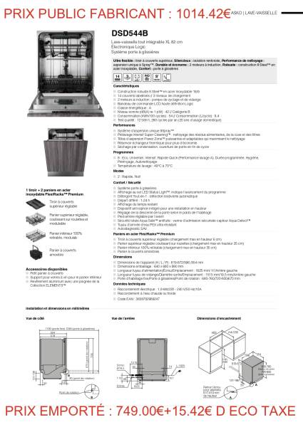 Lave-vaisselle ASKO DSD544B