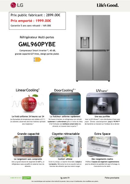 Réfrigérateurs grandes largeurs Bassin d'Arcachon