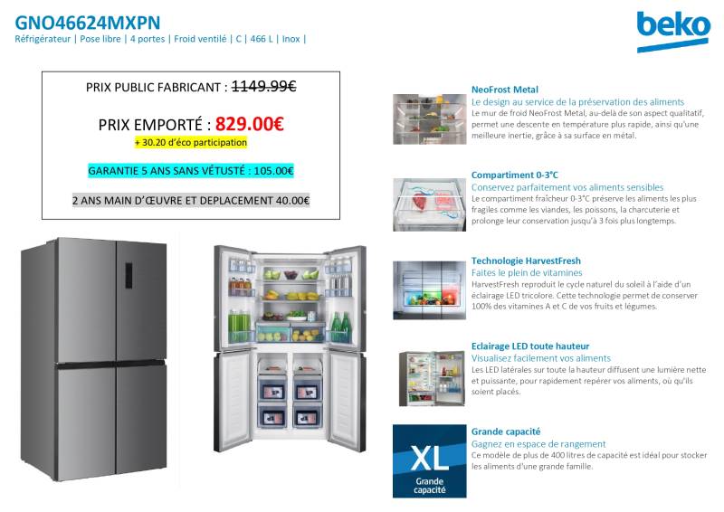 Réfrigérateurs grandes largeurs pas chers à Arcachon