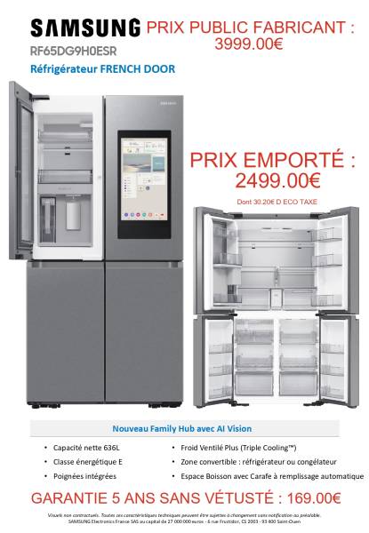 Réfrigérateur gris Samsung avec poignées intégrées à à La Teste-de-Buch