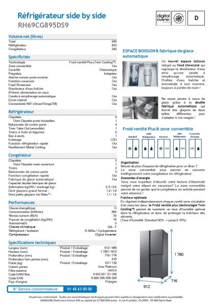 Réfrigérateur Américain SAMSUNG en destockage sur la teste de buch