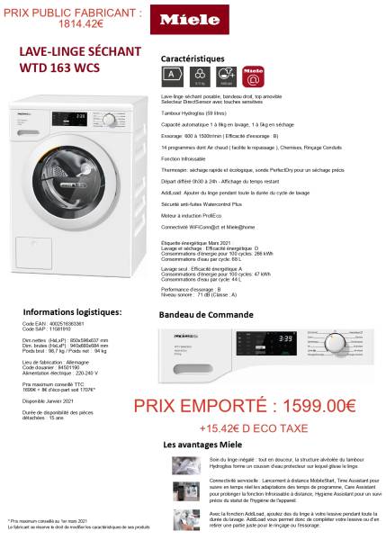 Lavante sèchante MIELE en soldes à LA TESTE DE BUCH